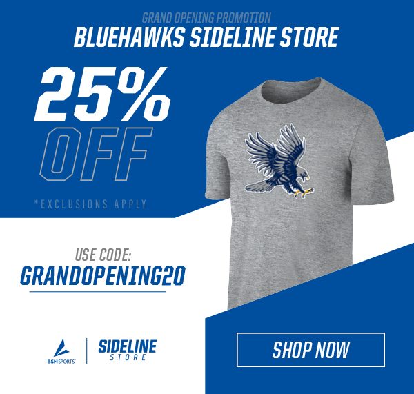 shop Bluehawks gear 25% off