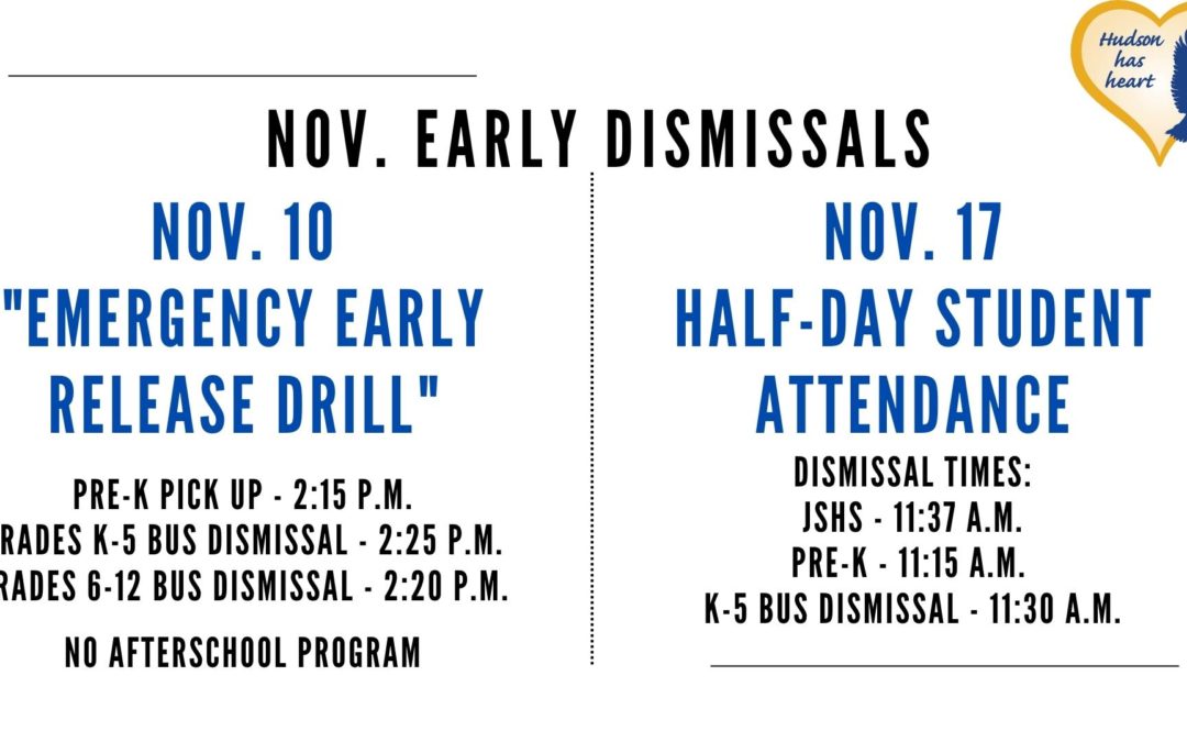 November Early Dismissal Times