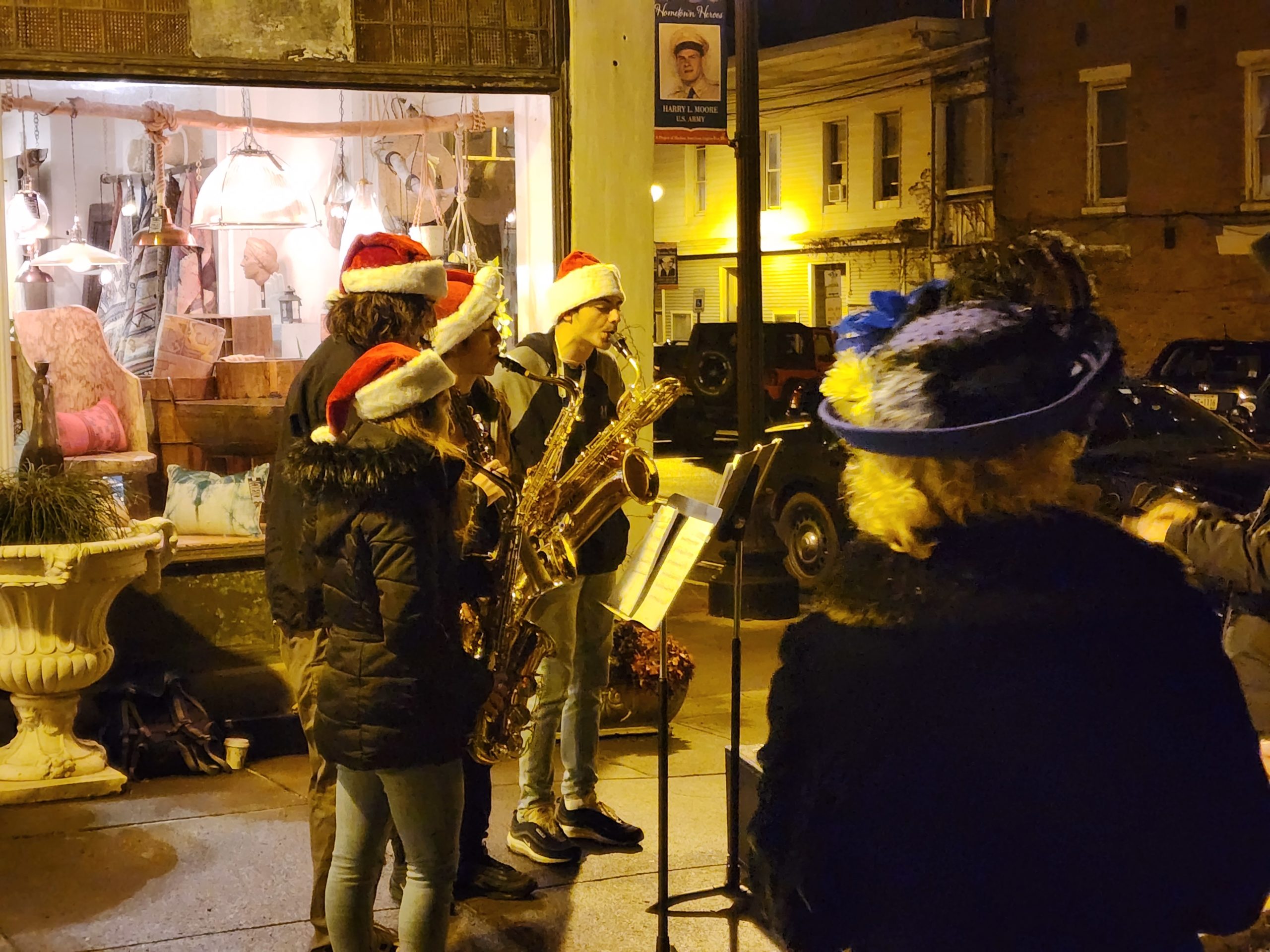 HS Band performs at Winter Walk Hudson City School District