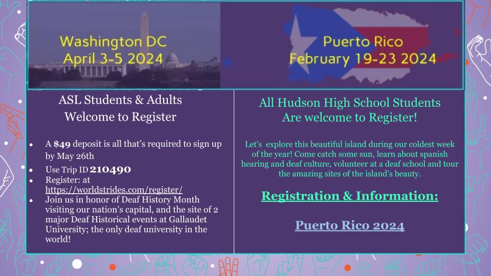 2024 Trip Information for Hudson SHS
