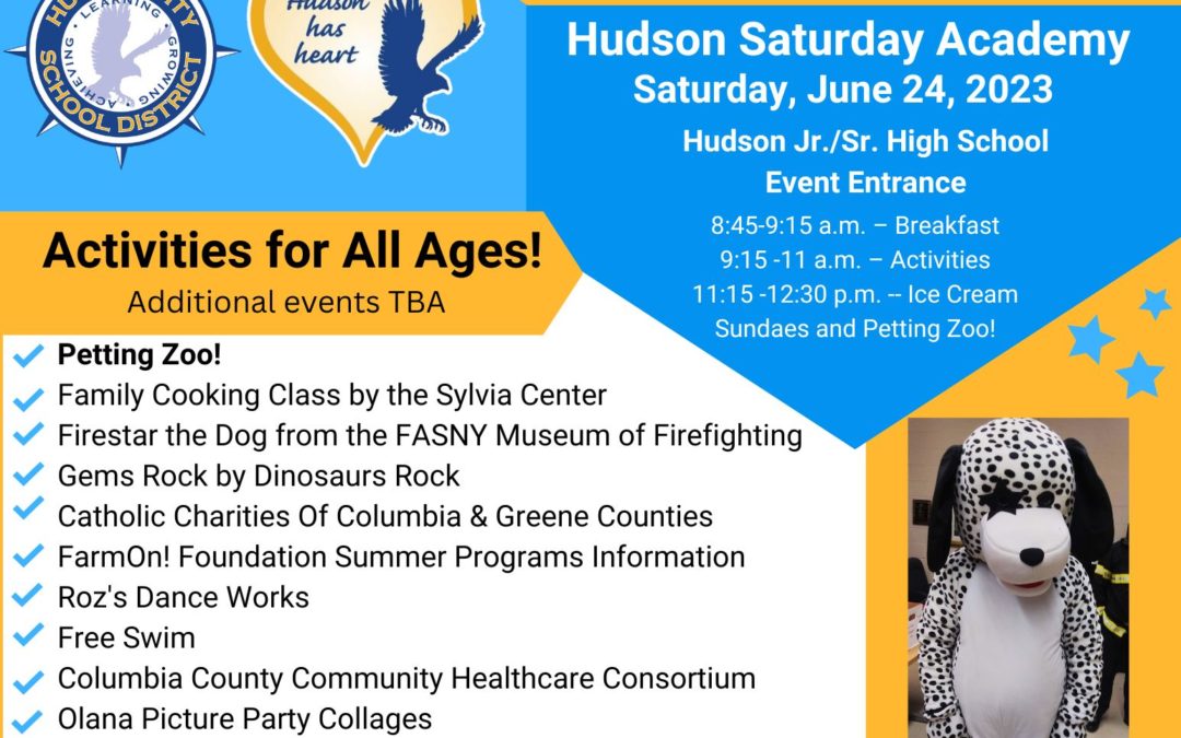 Hudson Saturday Academy is BACK on June 24